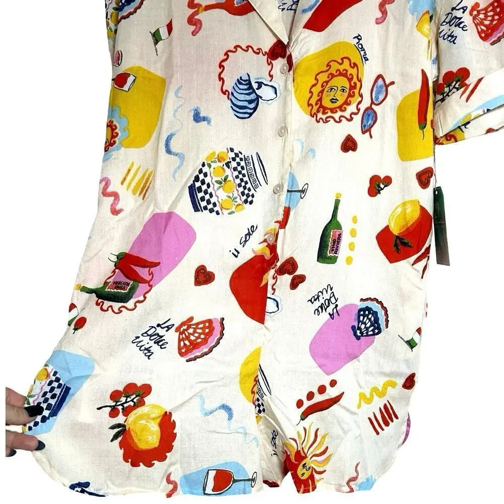 NWT True Destinations Womens Sol Party Italian Summer Romper Size Medium - Picture 4 of 7